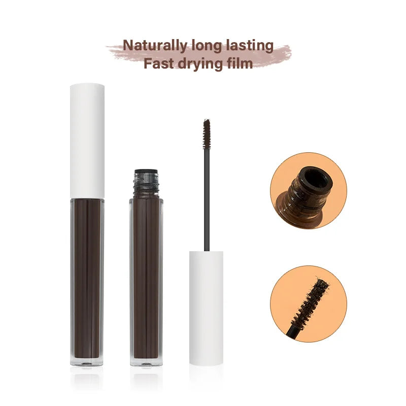 white cap bottle color eye brow gel eyebrow dye tint cream pomade mascara with thin eyebrow makeup brush