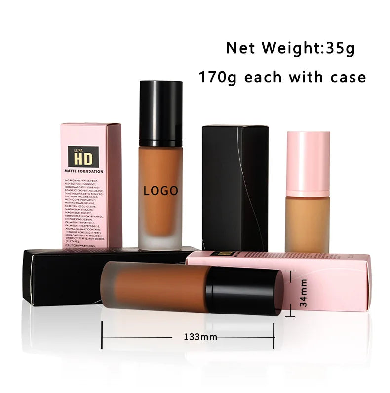 professional vegan cream face mineral makeup liquid foundation waterproof and oil-control concealer bb cream