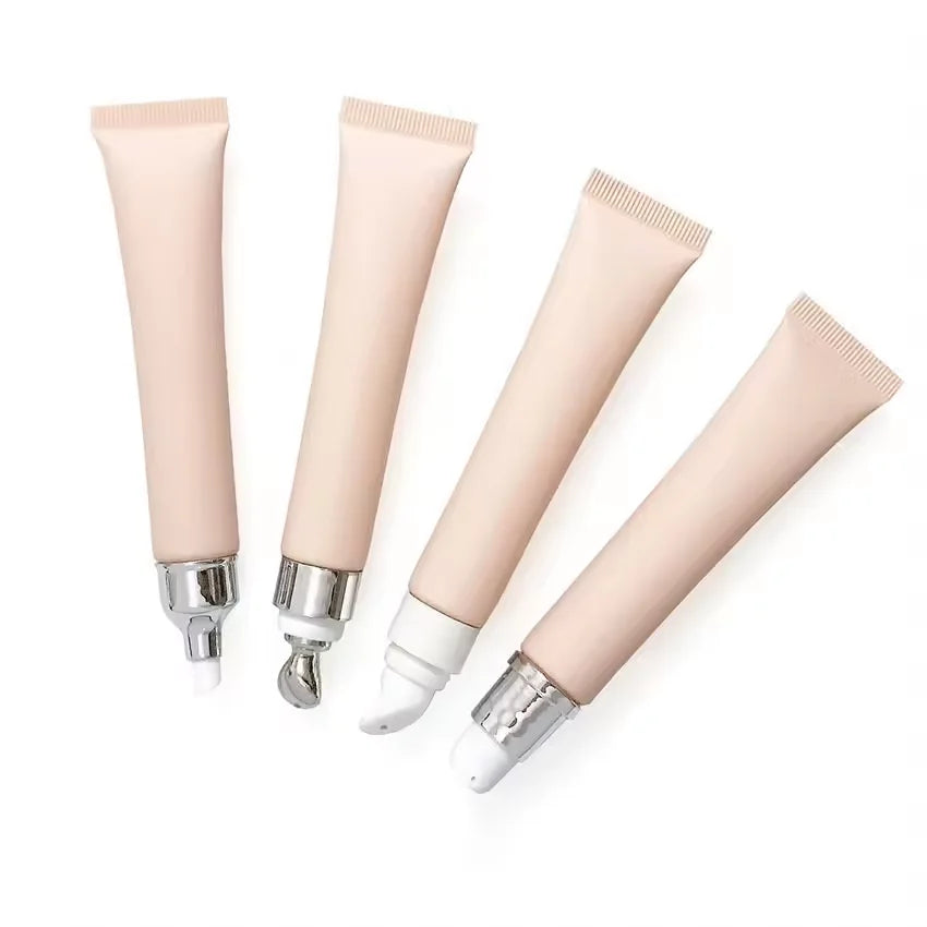 empty lipoil packaging lipgloss eye cream lotion squeeze plastic pink gold lip gloss tube