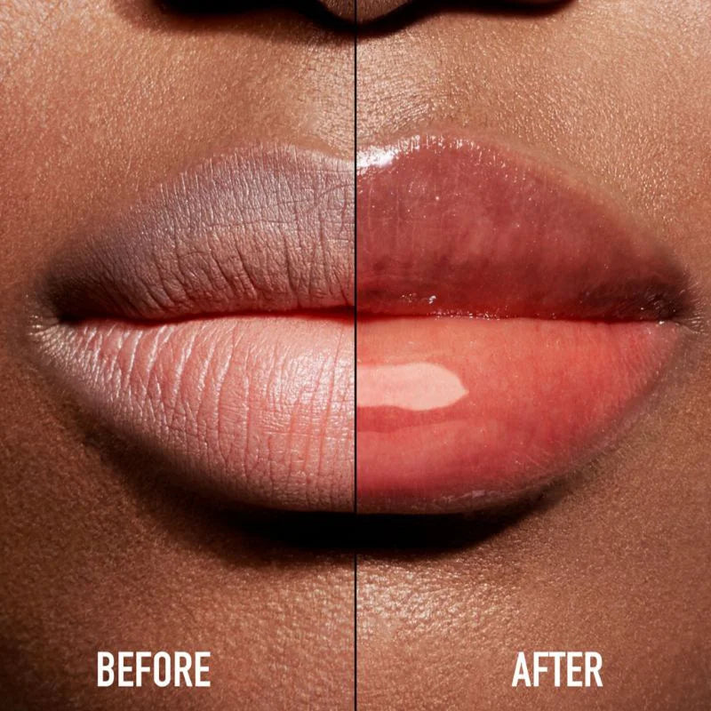 Color-changing glitter shimmer lip oil