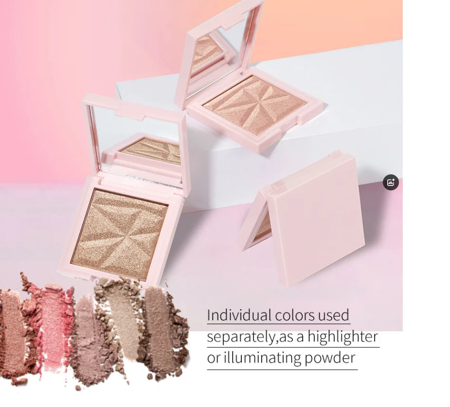 vegan cruelty-free shimmer makeup highlighter pink palette bronzer face cosmetics diamond sparkling highlighter