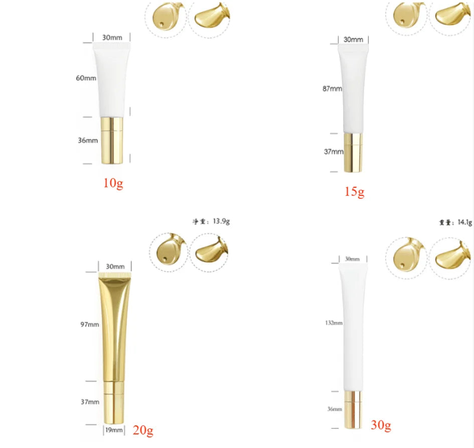 Lip Balm Package 10ml 15ml 20ml Tube Plastic Squeeze Tube Metal Applicator Empty Lip Gloss Tube