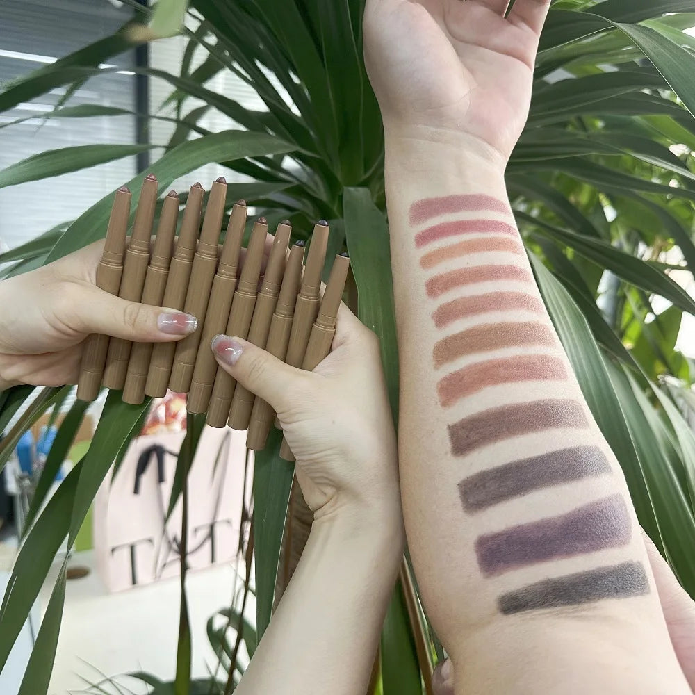2-in-1 waterproof vegan lip liner pen and matte lipstick pencil