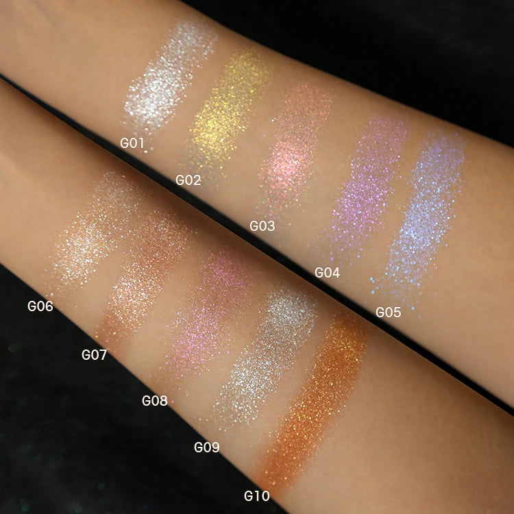 makeup vegan shimmer glitter highlighter potato mud texture cosmetics pigment highlighter