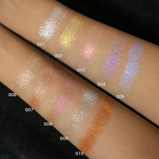 makeup vegan shimmer glitter highlighter potato mud texture cosmetics pigment highlighter