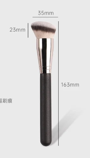 personalized 3pcs travel size flat vegan synthetic hair foundation brush angled contour makeup brush set