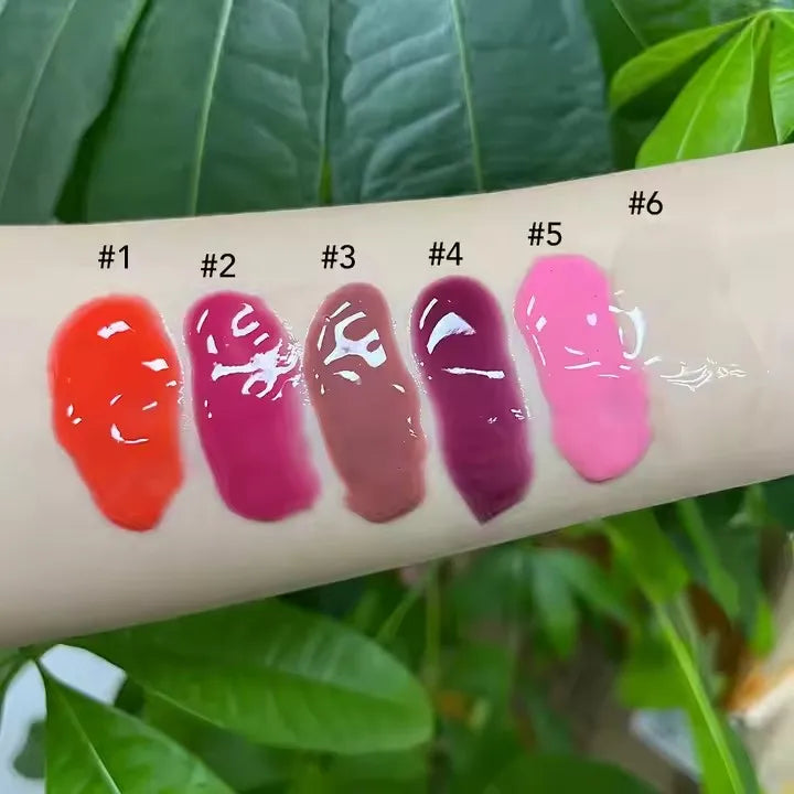 high-pigment lip gloss long-lasting smooth cream formula vegan peptide nourishing lip care fruit flavor