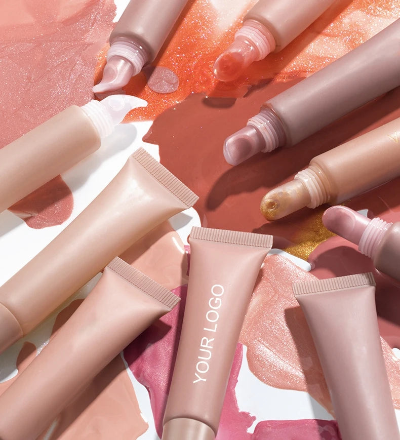 vegan squeeze tube shining lips lipgloss hydrating smooth shimmer glossy lip gloss