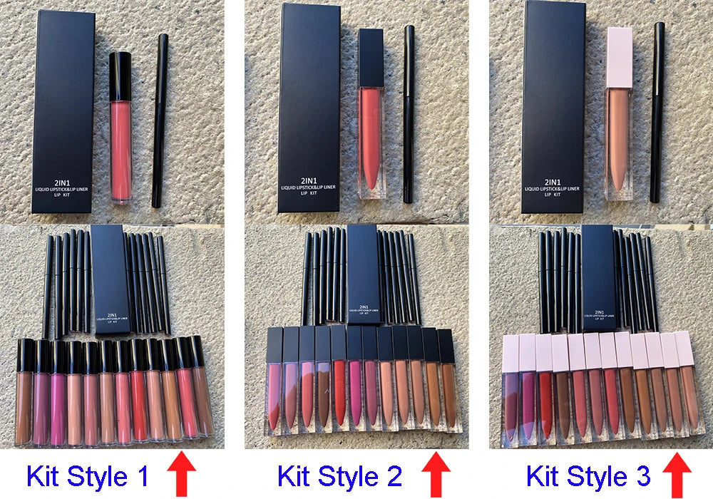 make lipgloss and liner set lipliner and lipstick matte lip kit with lip liner