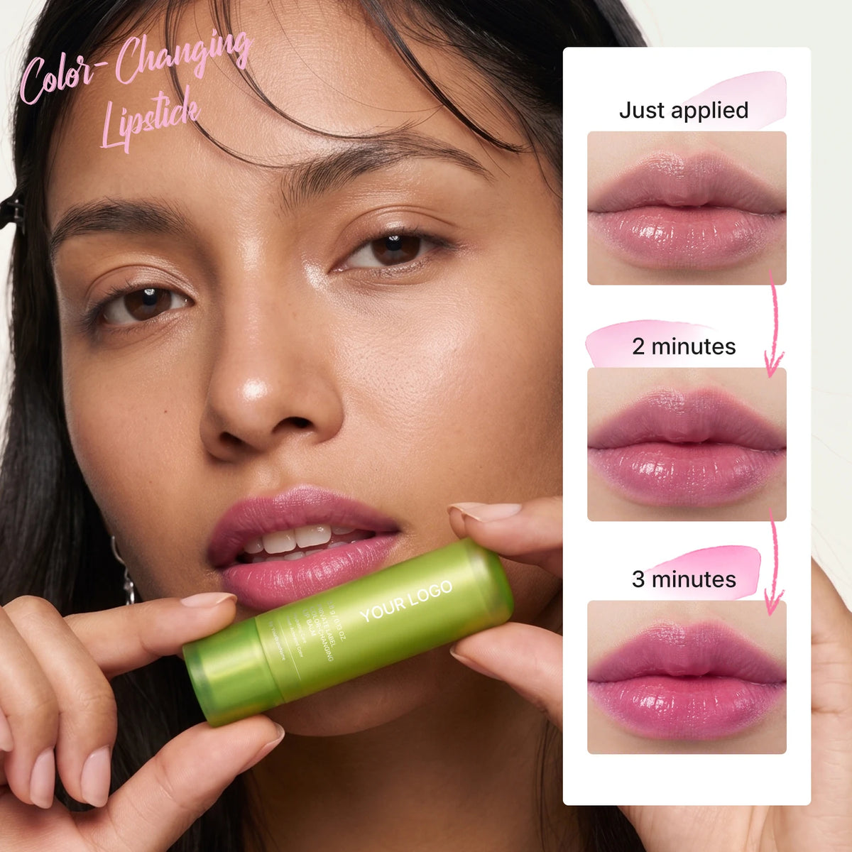 Color-changing aloe scented lip balm stick