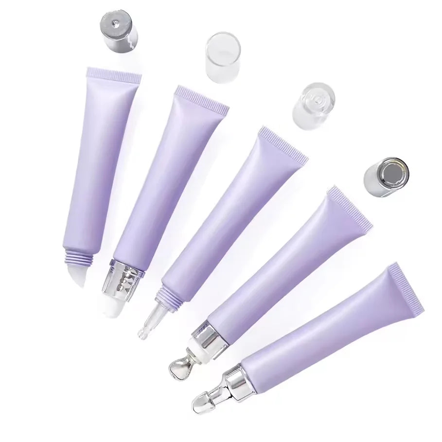 empty lipoil packaging lipgloss eye cream lotion squeeze plastic pink gold lip gloss tube