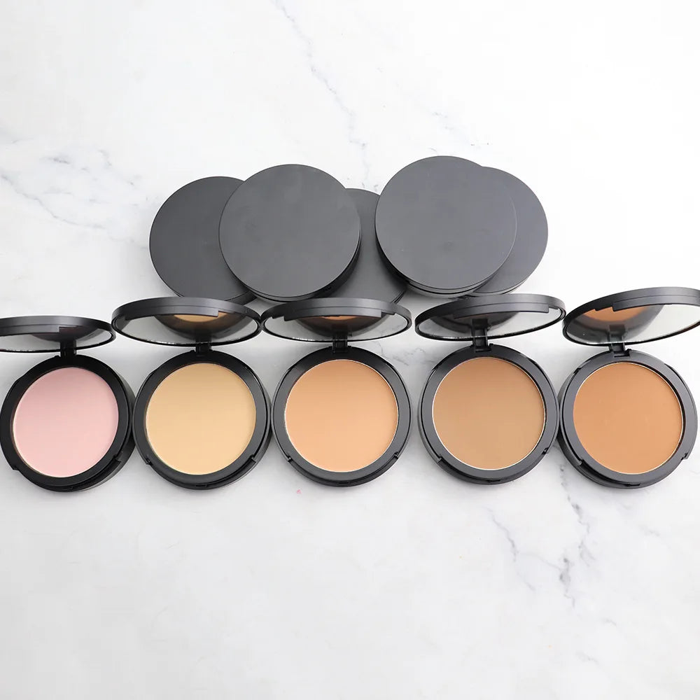 professional face makeup 10 colors round powder palette vegan cruelty free pressed face powder