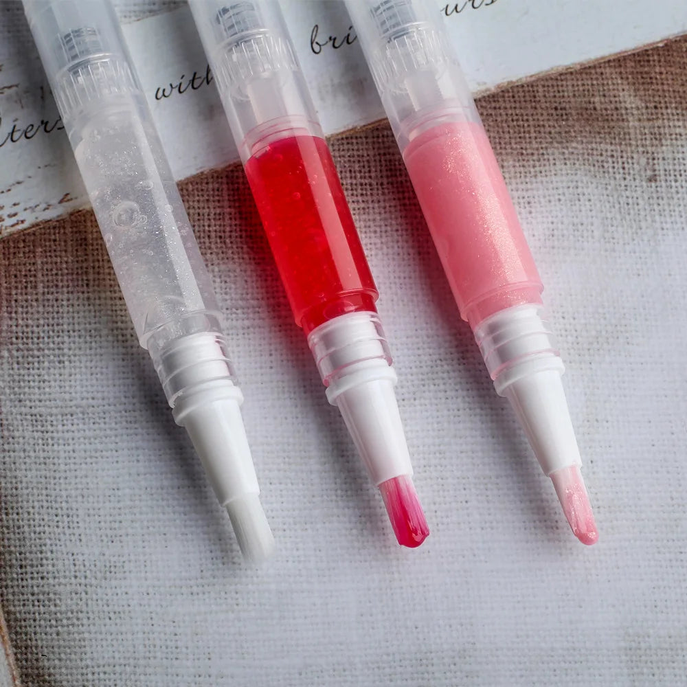 popular style cosmetics 3 colors clear tube long lasting waterproof high pigmented 2 in 1 lip gloss blush