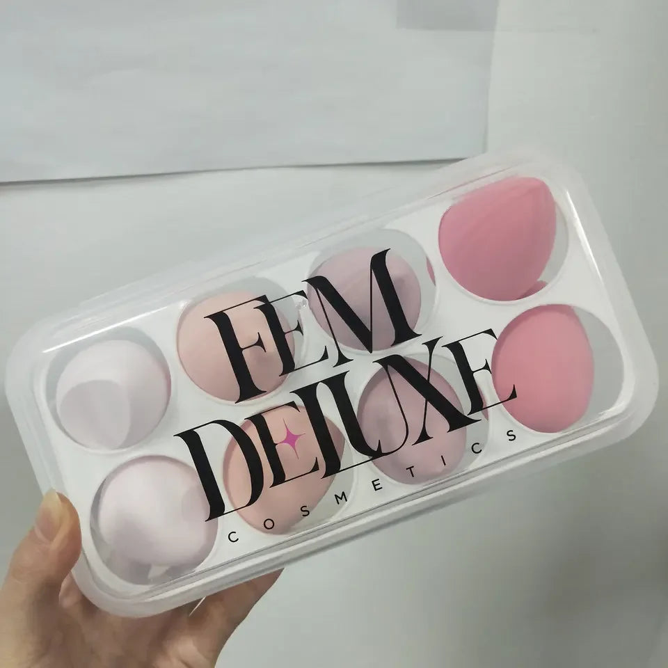 beauty tools washable 8 pcs latex free super soft multi-color eco-friendly makeup sponge blender set