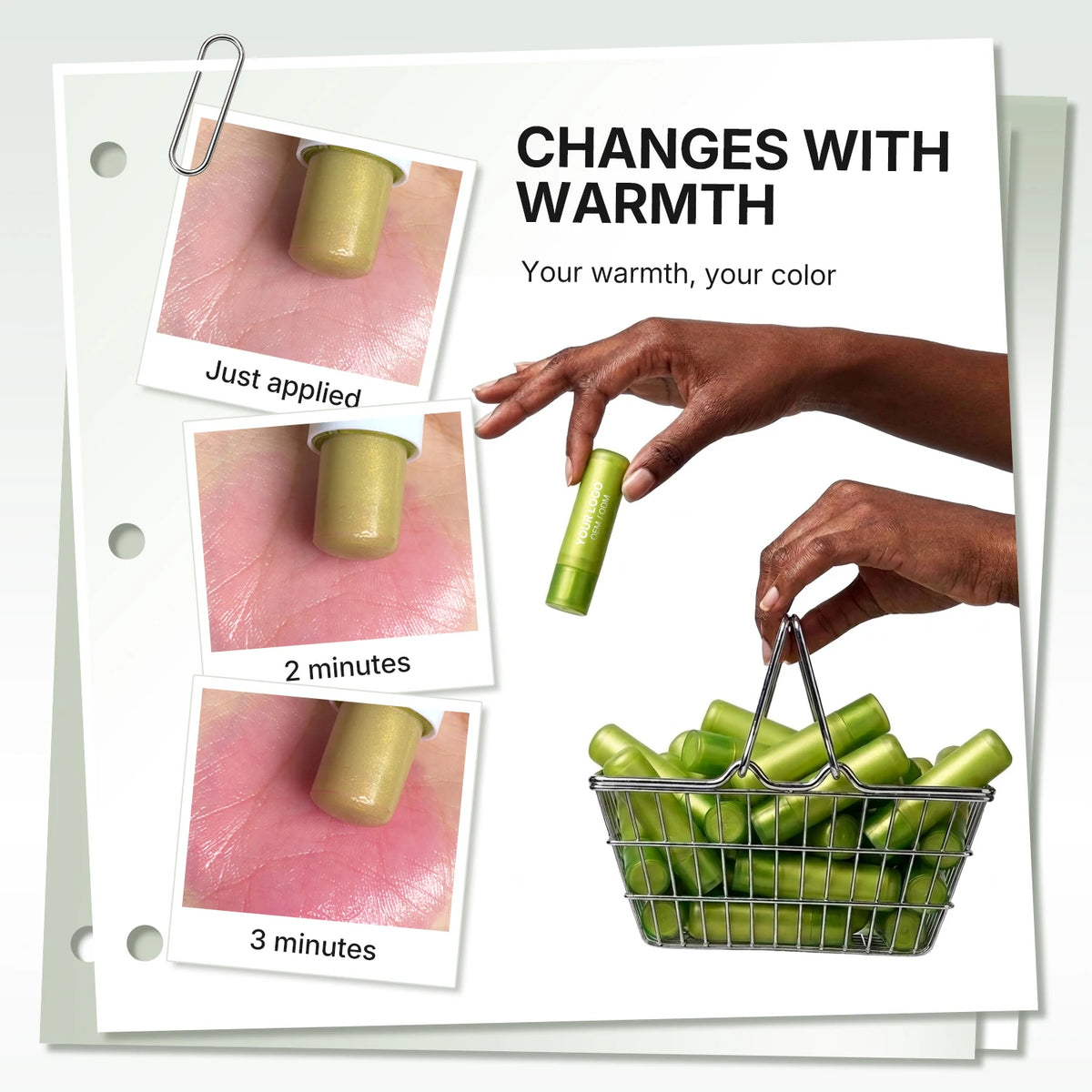 Aloe vera color-changing lip balm stick