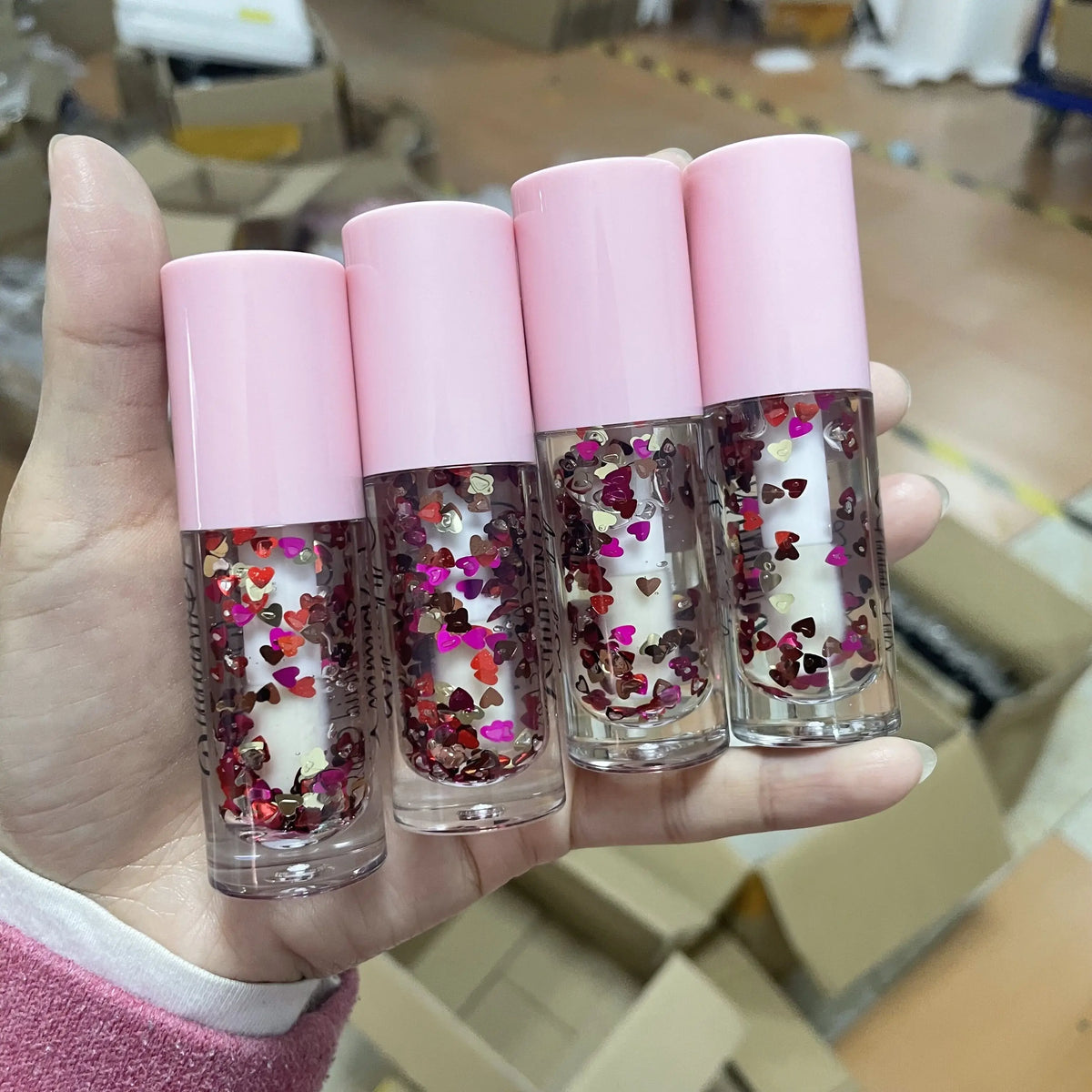 dry flower glossy lip oil balm moisturizing hydrating flavoring organic vegan clear pink lipgloss lip gloss