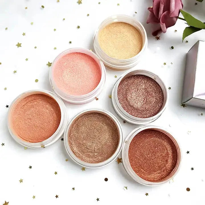 6 colors loose glitter highlighter makeup gold bronze shimmer highlighter powder