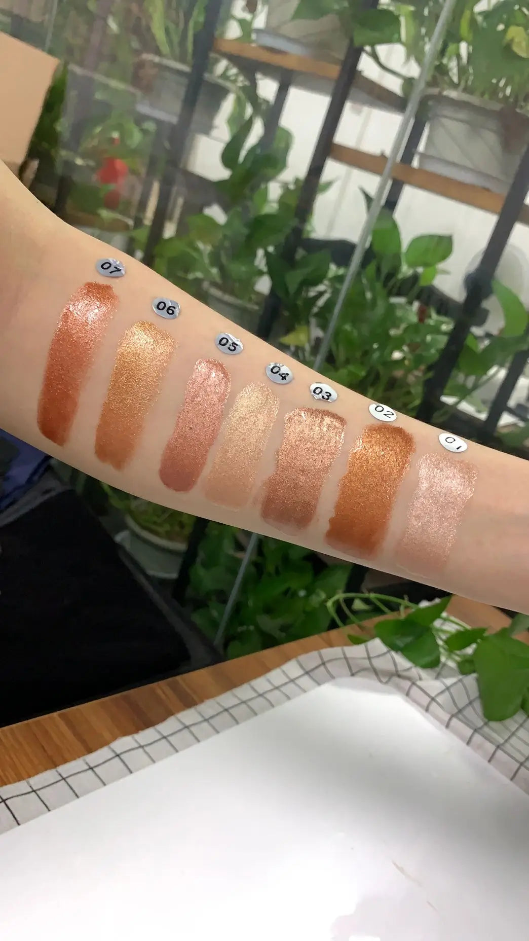 face makeup 7 colors liquid makeup long lasting glitter liquid highlighter oil