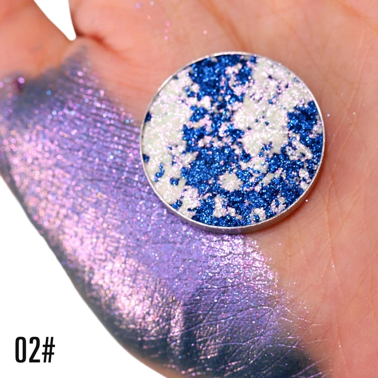 Two-tone ombre pressed glitter eyeshadow