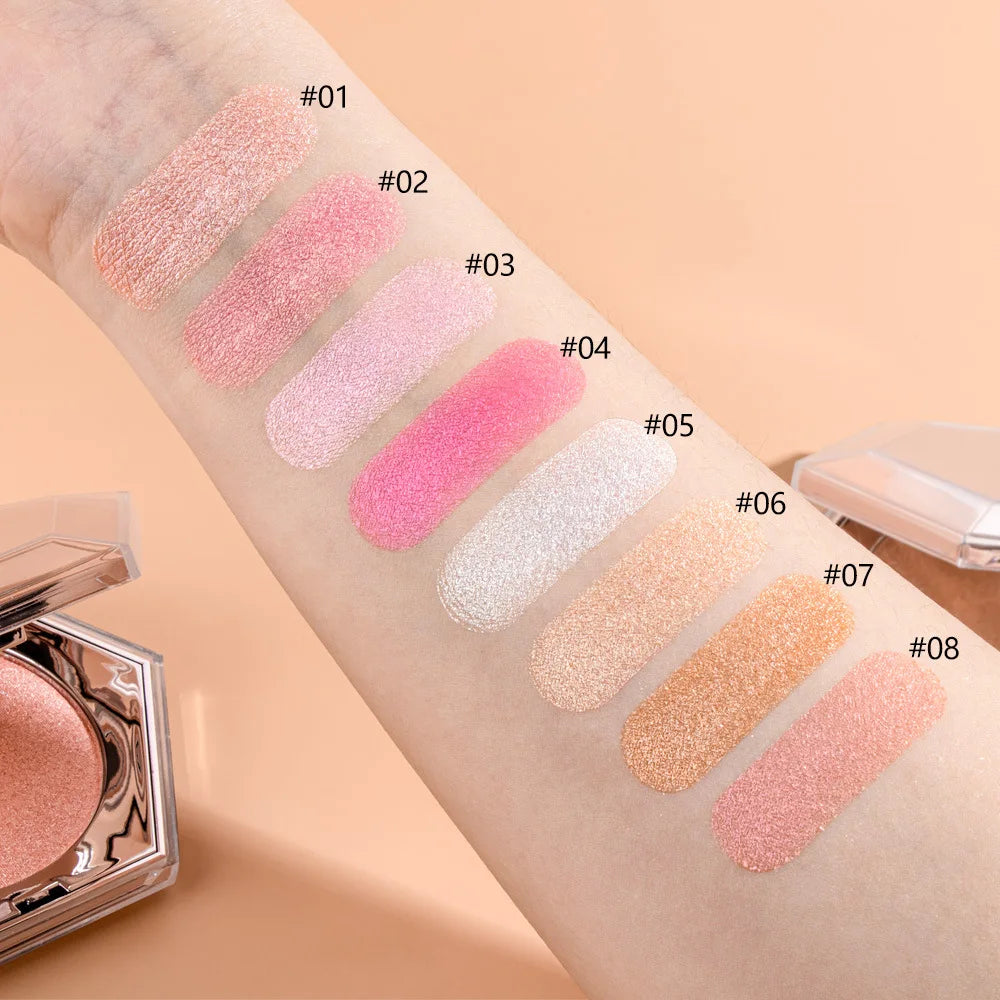 single color shimmer highlighting powder palette face and body makeup high pigment powder highlighter