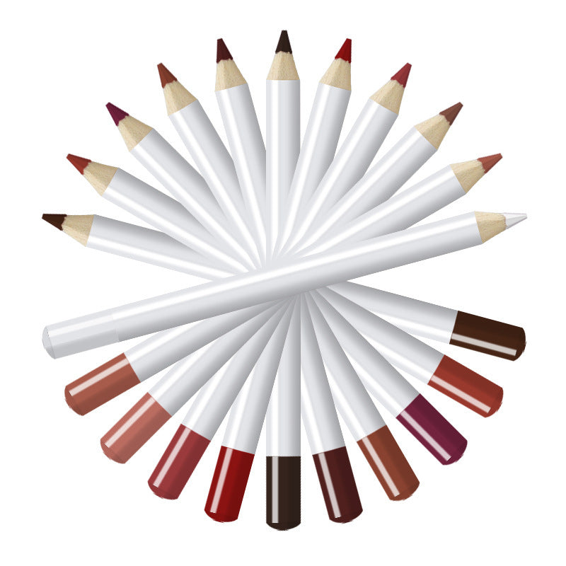 matte waterproof wooden lip liner pencil 22 shades