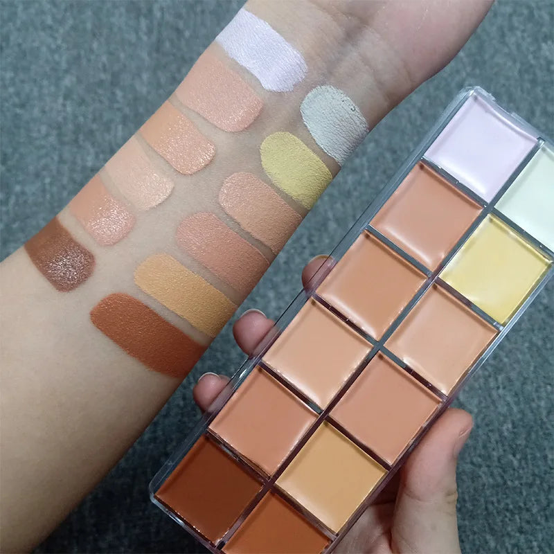12 colors makeup creamy full coverage concealer palette vegan cosmetics cream foundation concealer