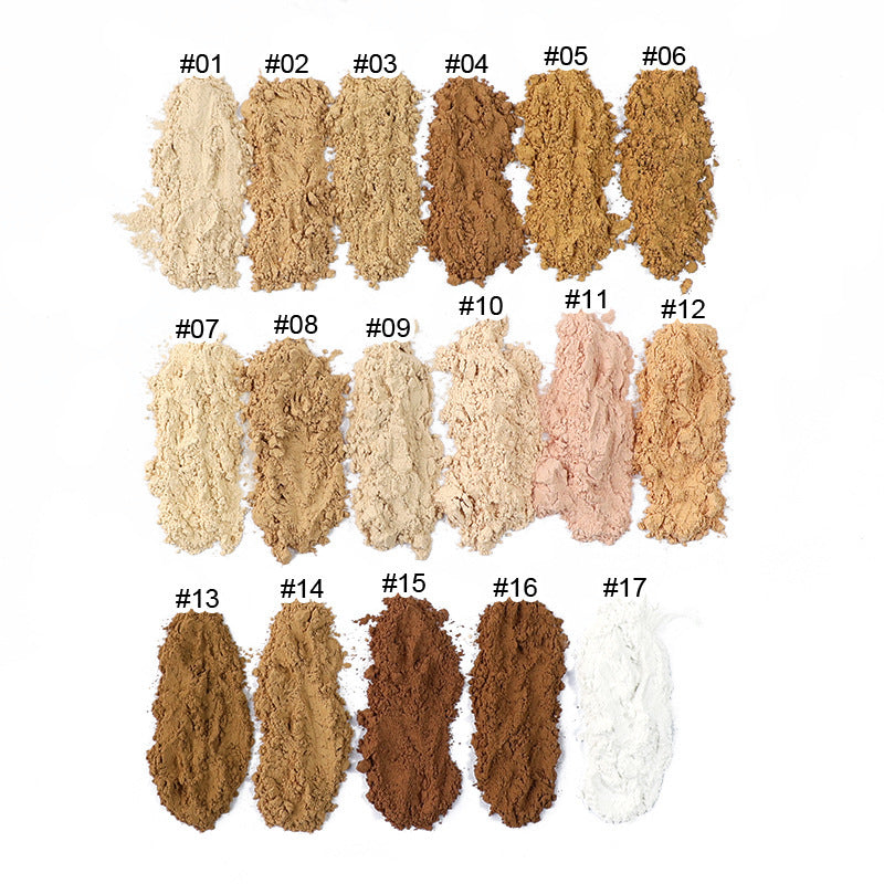 17 colors face makeup setting loose powder oil control waterproof matte finish loose powder