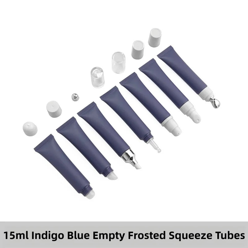 cosmetics package multi-color 15ml metal ceramic massage tip squeeze tube plastic empty lip gloss tube