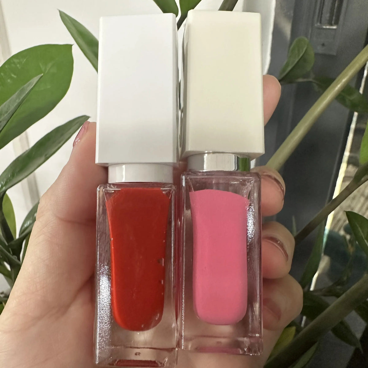 metal tip press glass bottle lip moisturizing liquid nude lipgloss vegan high pigment lip gloss