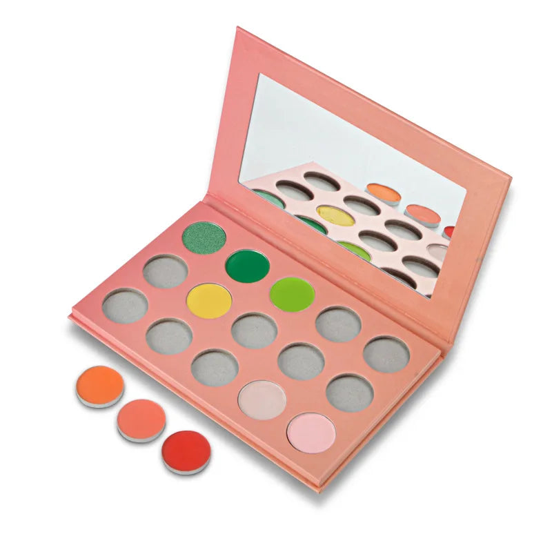 DIY 15 Color Long Lasting High Pigment Matte Shimmer Eyeshadow Palette With 3 Colors Palette To Choose