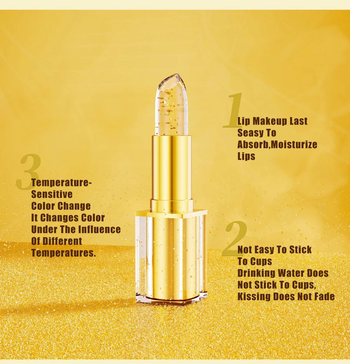 cosmetics moisturizing lip balm lipstick temperature color changing jelly flower lip balm