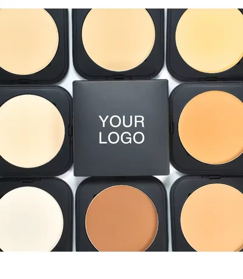 vegan makeup compact powder foundation matte oil-control setting face powder pressed compact powder