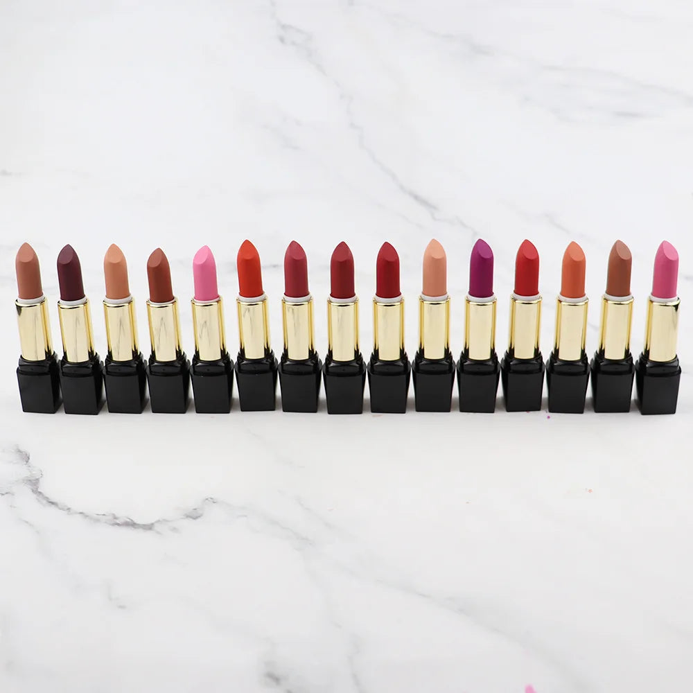 multi-functional 15-color lipstick stick long-lasting cream matte finish long-lasting lip makeup