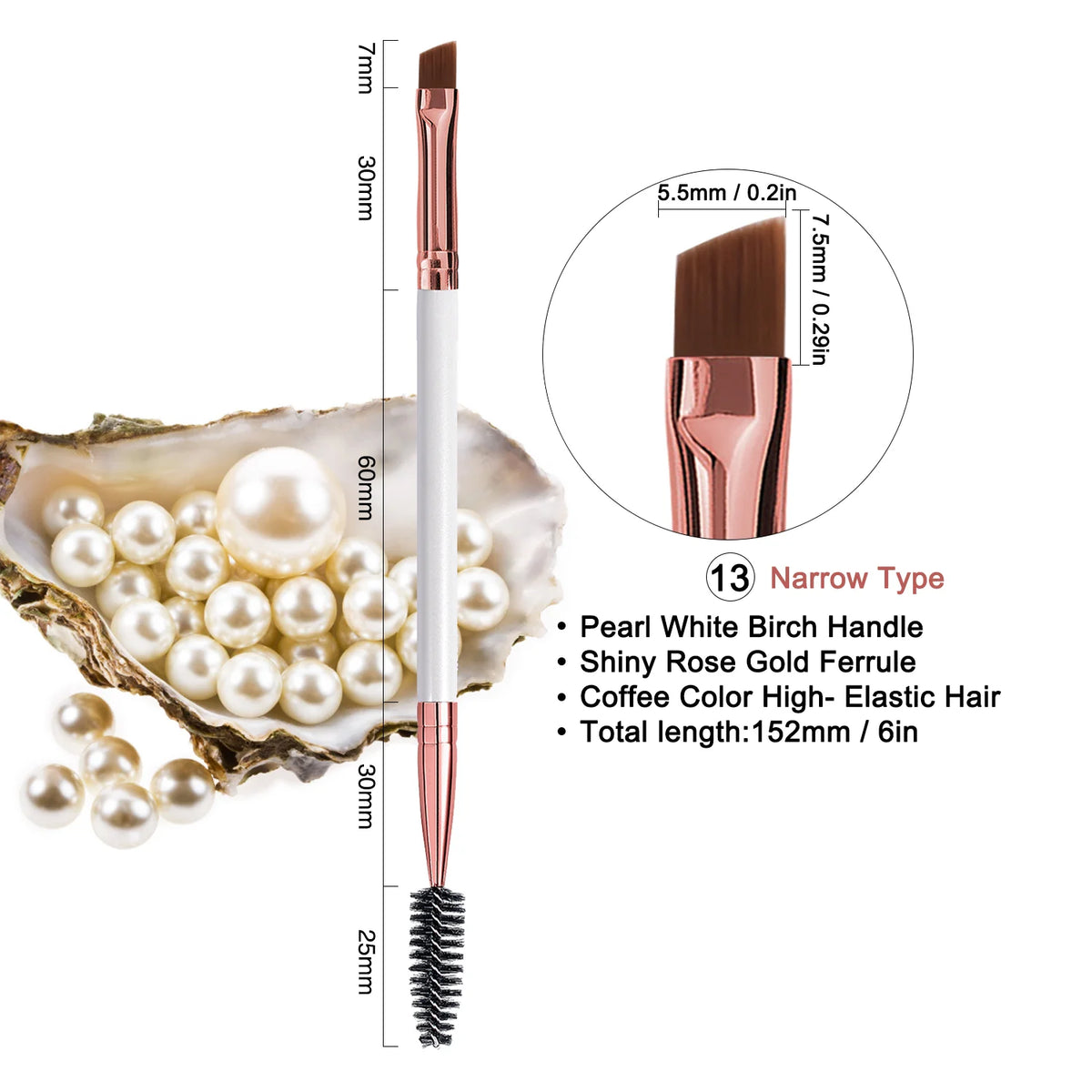 professional single dual-ended angled eyebrow eyelash brushes set eye shadow concealer eye region makeup tools
