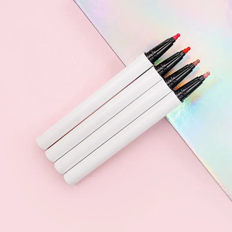 4 colors liquid lip pencil non-stick cup waterproof vegan white lip liner