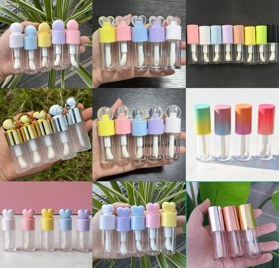 different tubes cute empty glass plastic lip oil lip gloss tube empty round tube squeeze lip gloss tubes with keychain