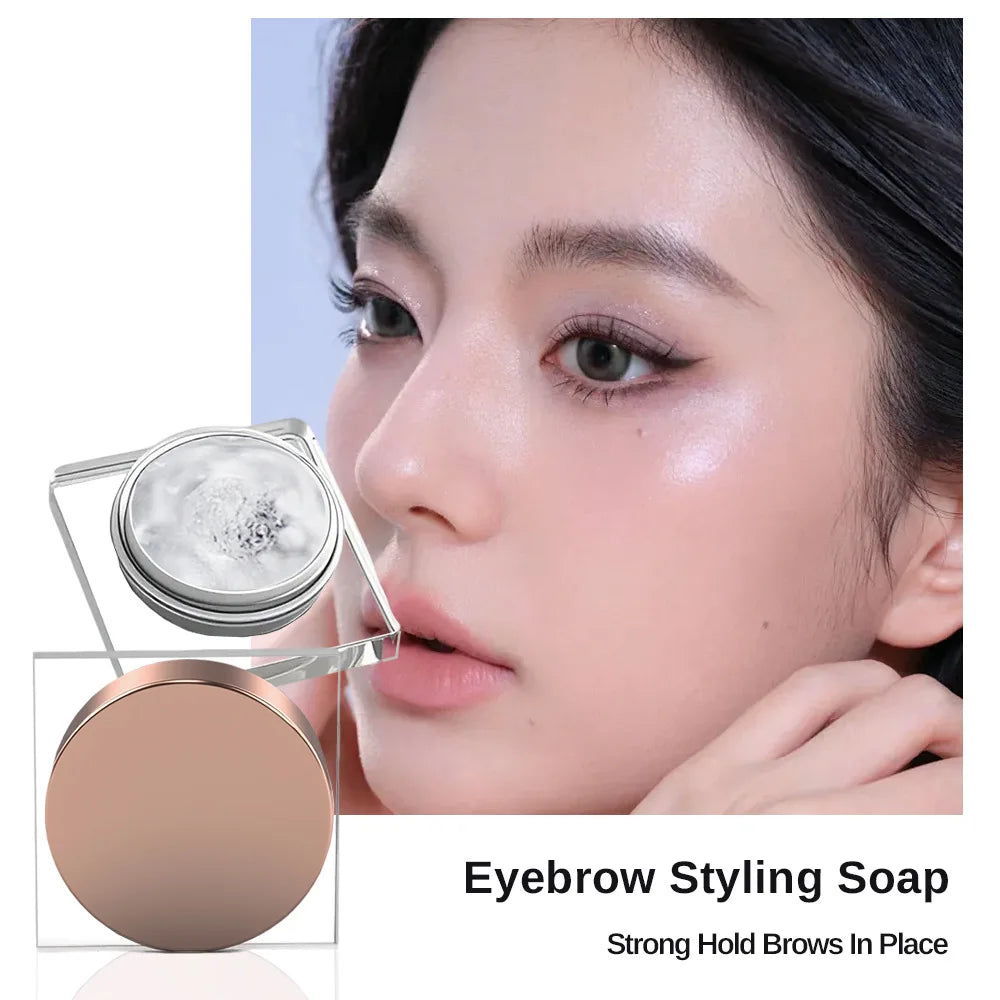Clear eyebrow styling soap with brush