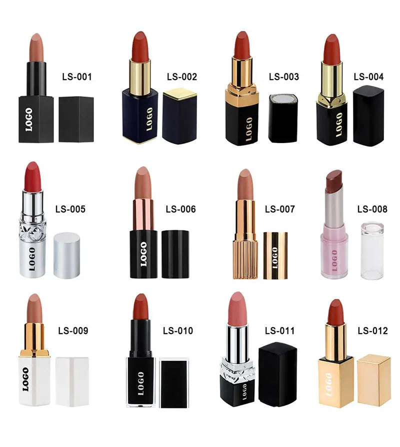 factory price silver tube 24 colors waterproof high pigment matte long lasting lipstick