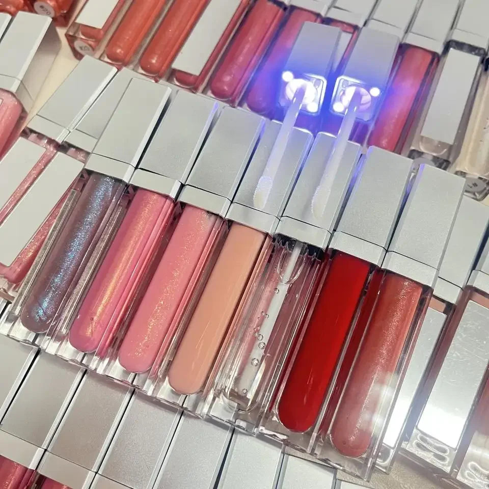 Lip Gloss with LED Light and Mirror High Shine Vegan Liquid Lip Gloss