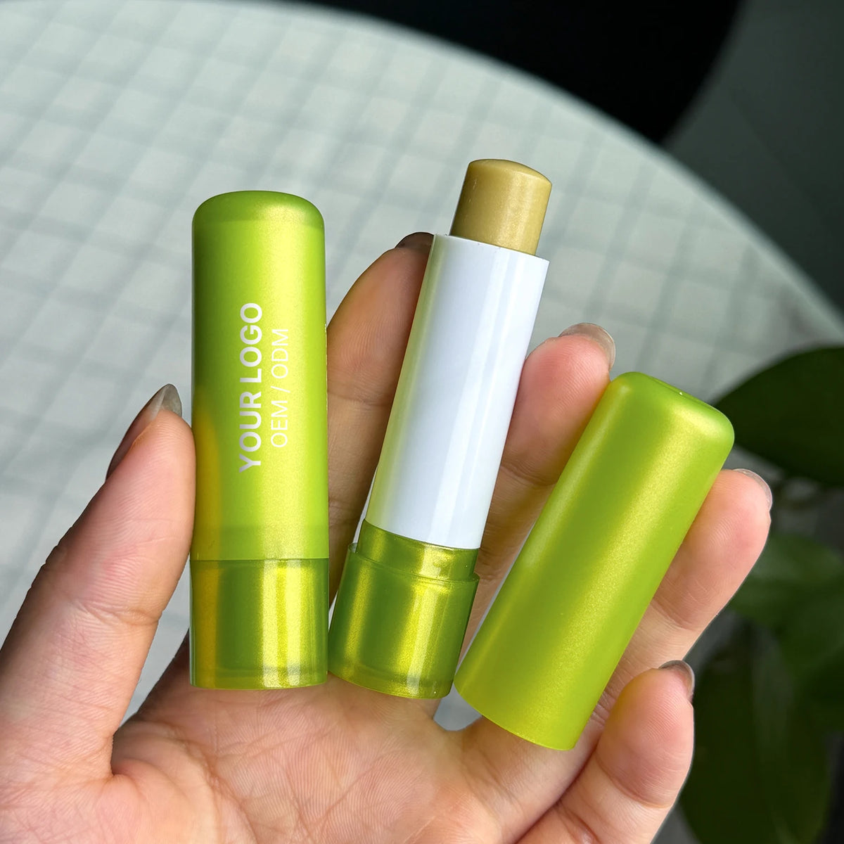 Color-changing aloe scented lip balm stick