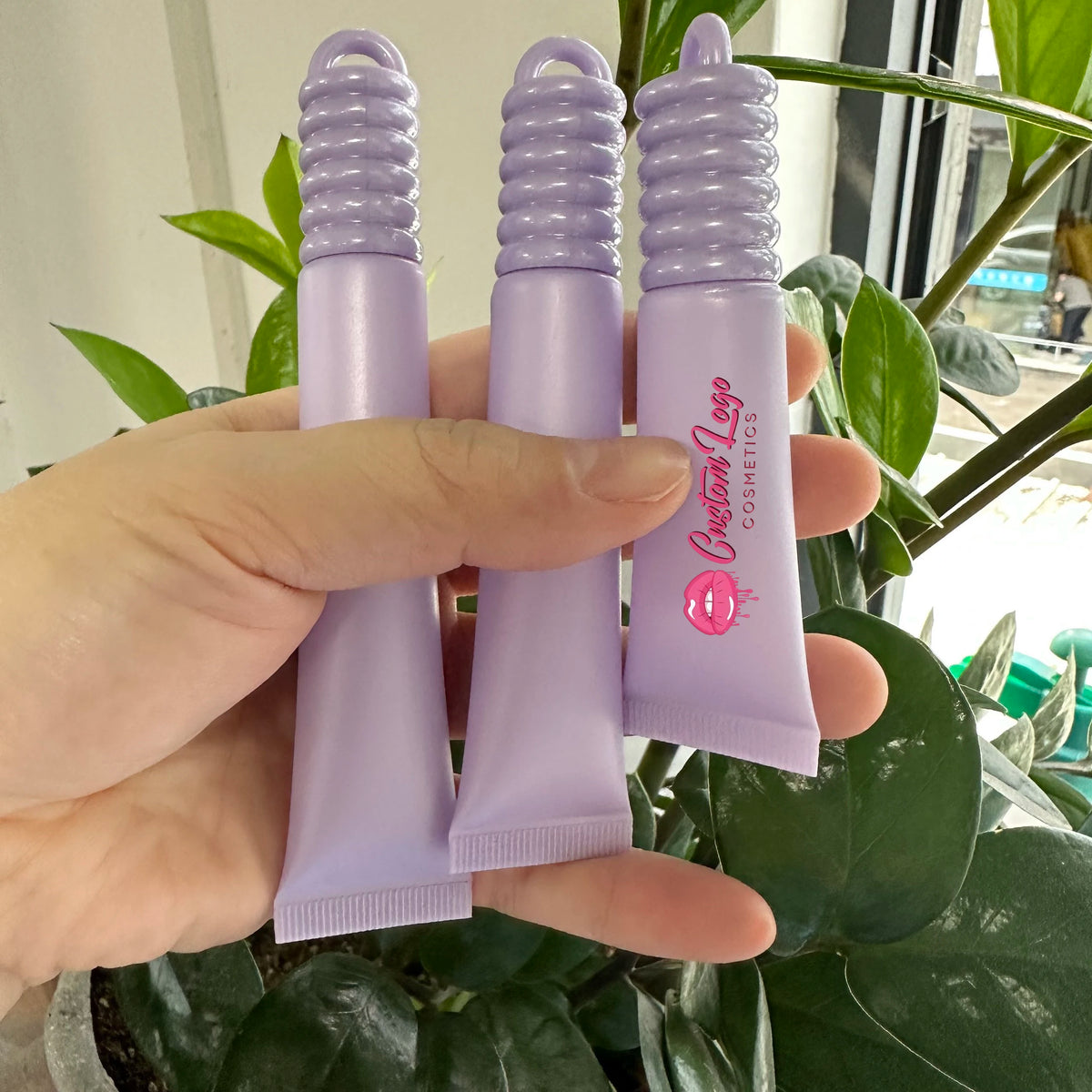 soft tube lip gloss container screw easy carrying cosmetic silicone keychain caps holder squeeze lip balm tube