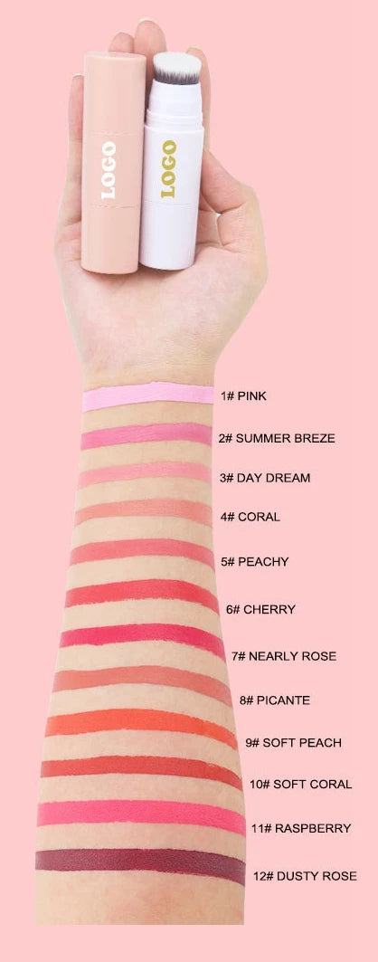 face makeup blush cruelty free blusher stick with brush waterproof cosmetics cream blush stick