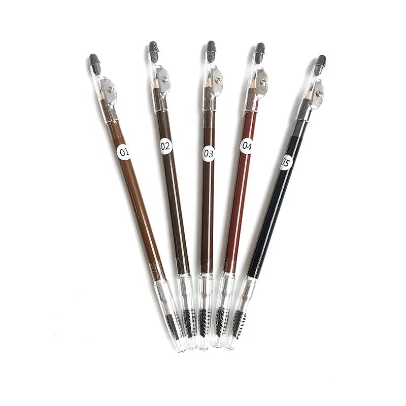 wooden eyebrow pencils black eye brow pencil waterproof brow pencils with sharpener