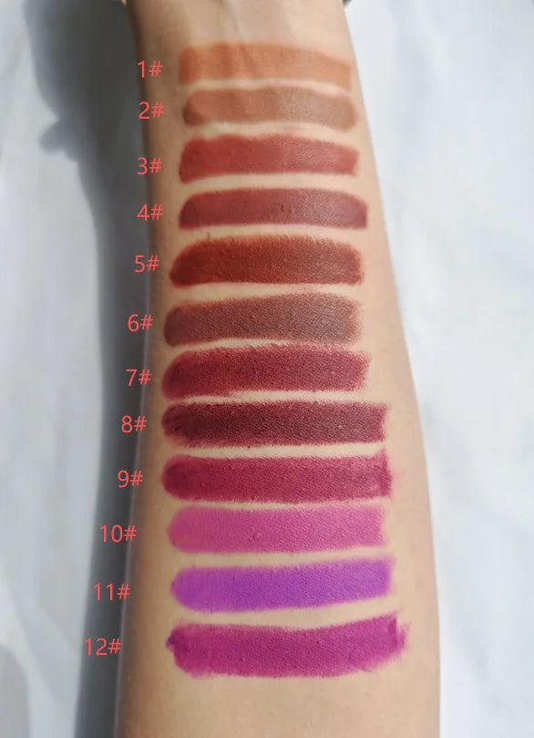 factory price silver tube 24 colors waterproof high pigment matte long lasting lipstick