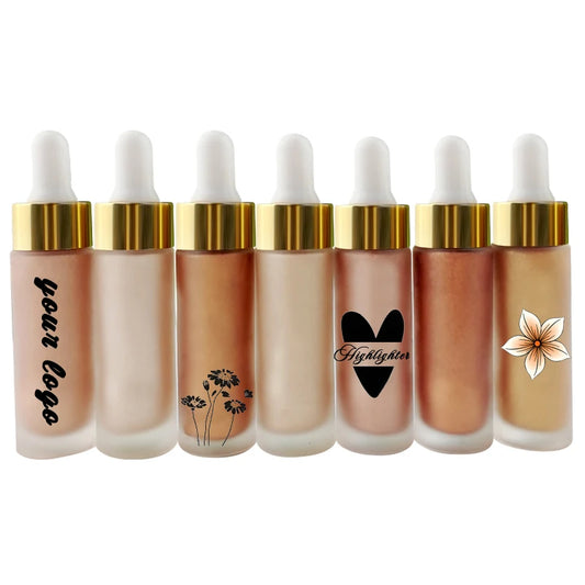 high pigmented vegan organic liquid makeup shimmer face and body highlighter with your