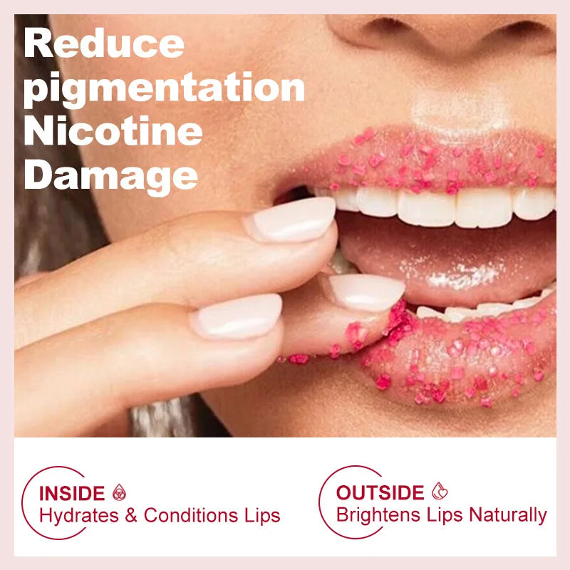 lip care pink container nourishing hydrate strawberry lip scrub