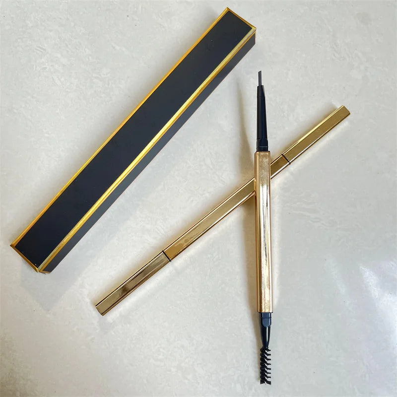 gold waterproof eye brow pencil makeup long lasting triangle eyebrow pencil