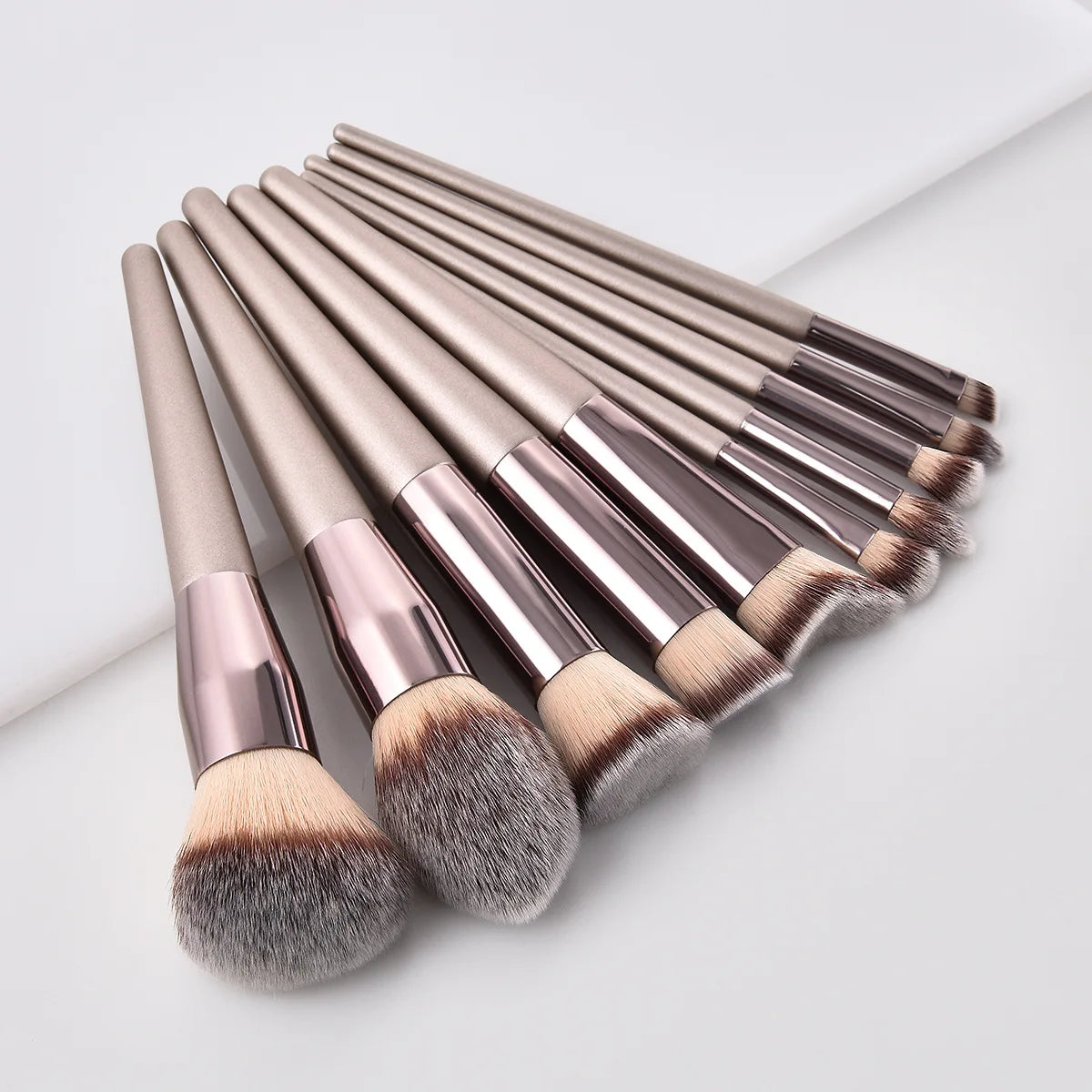 pearly color maquillaje tools synthetic korean brown foundation eye makeup brushes 4 9 10 14 20 pcs makeup brush set