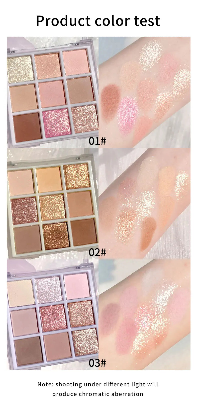high pigment shimmer glitter makeup eye shadow palette long lasting vegan eyeshadow palette