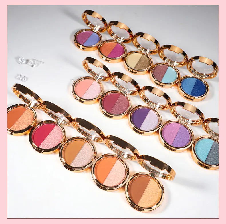 2-color vegan matte shimmer eyeshadow palette